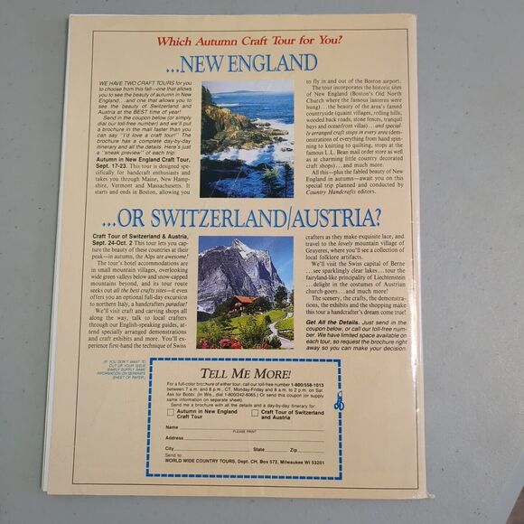 Vintage Craft Magazine Country Handcrafts Bazaar 1988 Knit Crochet Sew Cross Sti - Picture 3 of 4